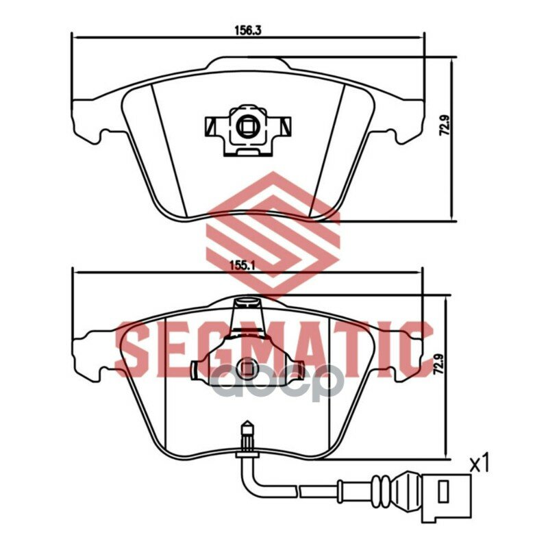 Колодка торм диск пер Volvo S60 2.4 2000-2010 Volvo Xc90 2.5 2002-2006 Volvo S40 2.4 2004-2010 SEGMATIC арт. SGBP2626
