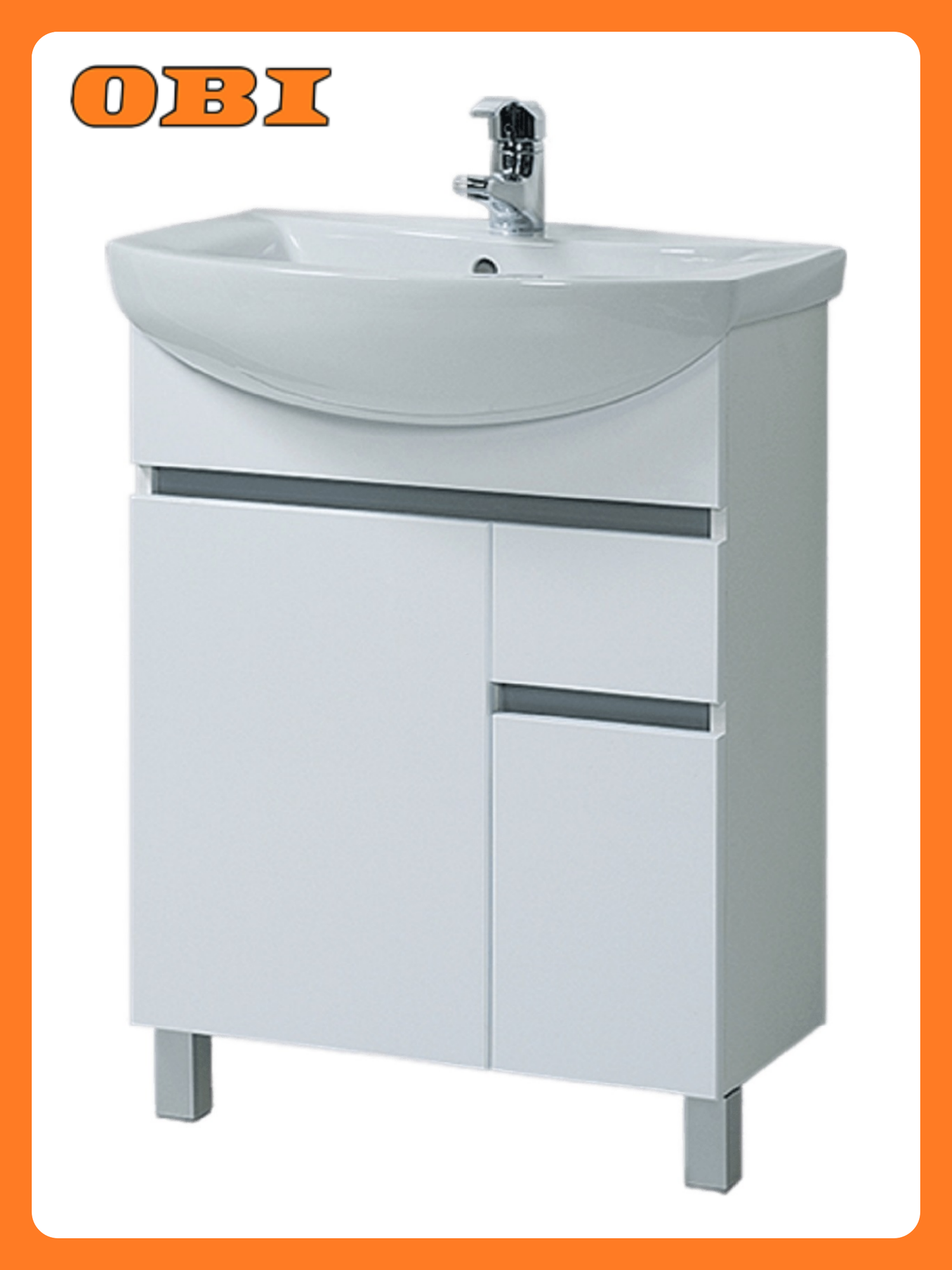 Тумба для ванной  Акваль Афина 70   МДФ  белая  72x66 4x28 6 см