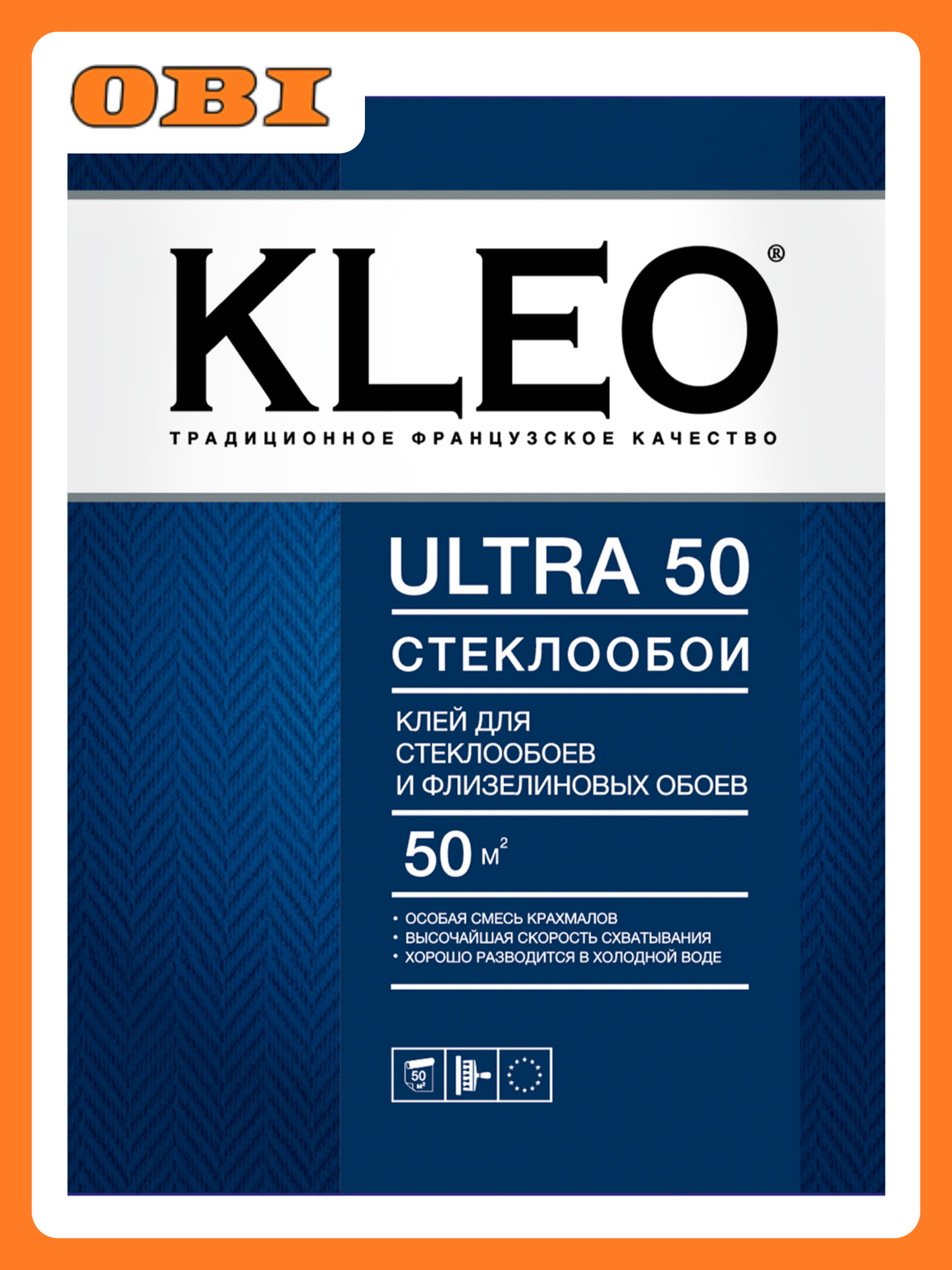 KLEO ULTRA 50 обойный клей для стеклообоев и флизелиновых обоев 500г