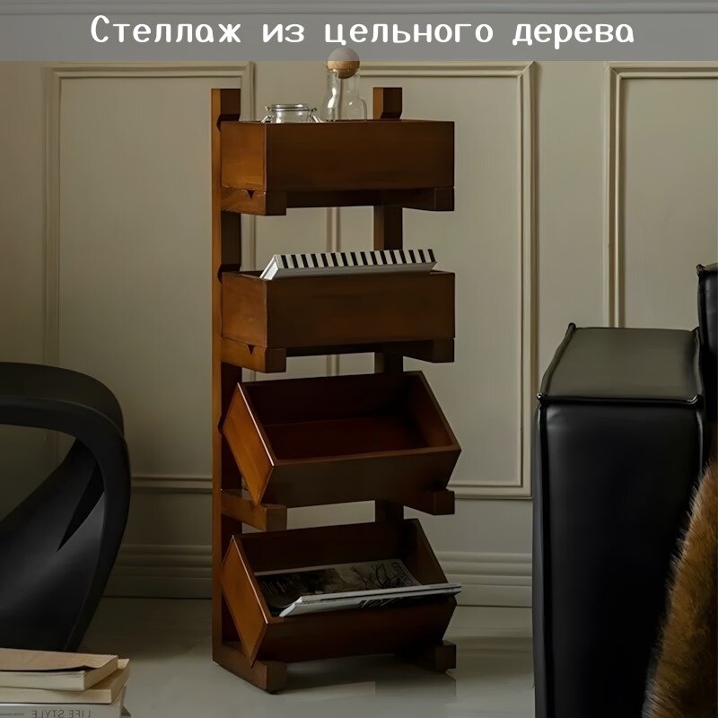 Органайзер-тележка, деревянный, для книг, игрушек, косметики и пр.