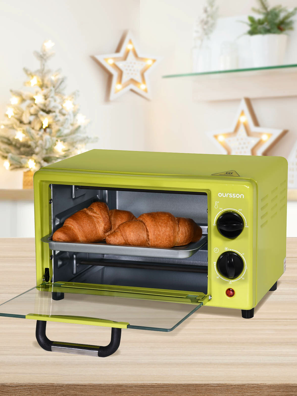 Мини — печь Oursson "Зеленое Яблоко" MO0702/GA 7л механическое управление