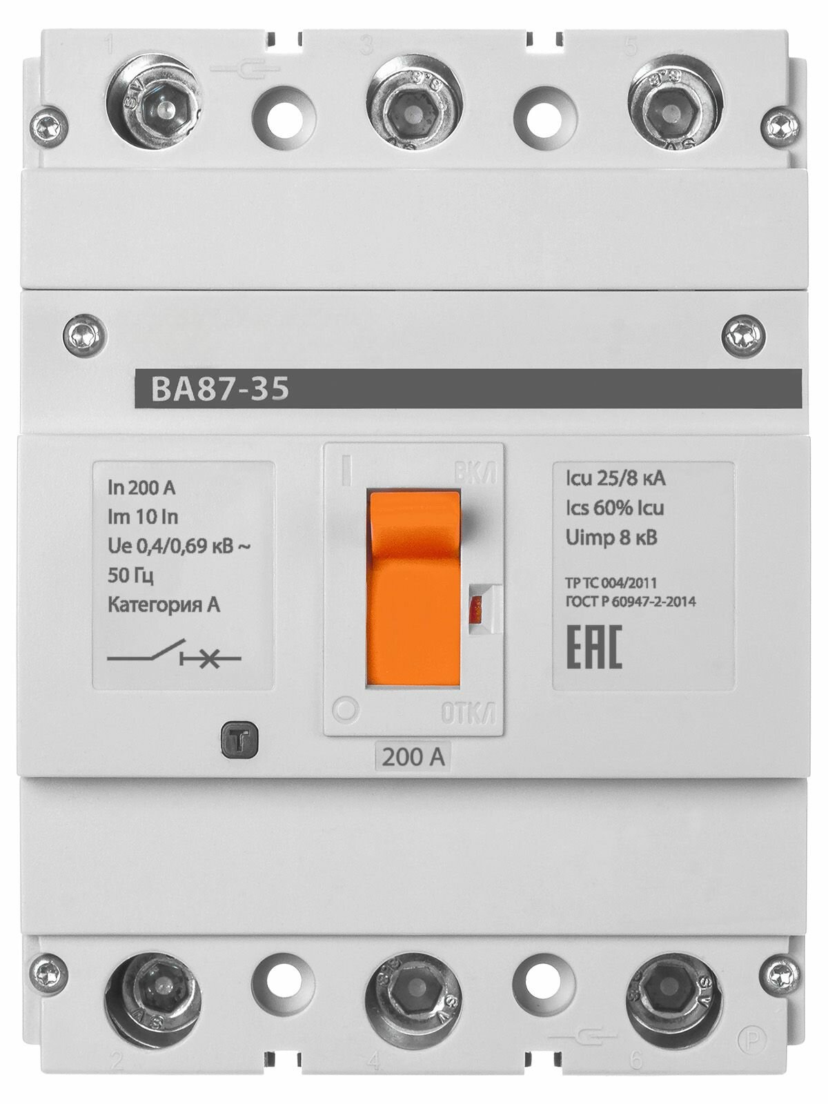 Автоматический выключатель ВА87-35 3Р 200А 25кА — фото 1