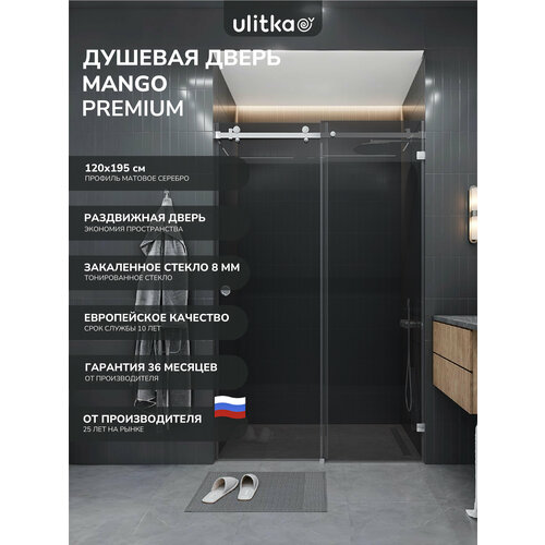 Душевая дверь в нишу Ulitka Mango 120х195 см стекло тонированное 8 мм 51410₽