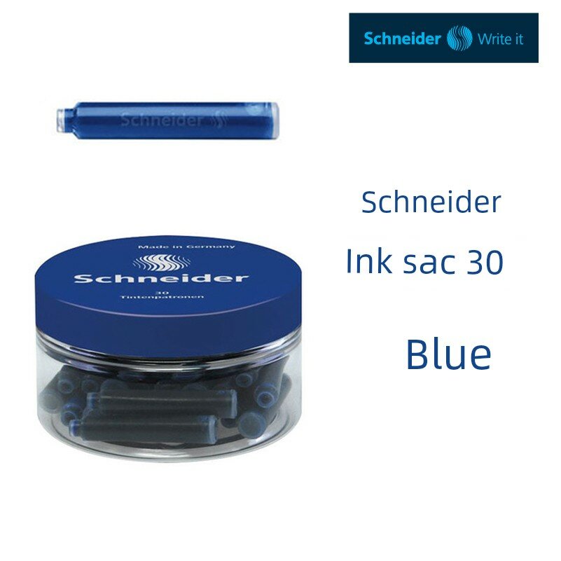 Чернила Schneider синие для ручек, 30 отдельных чернил, официальная упаковка, единичная упаковка