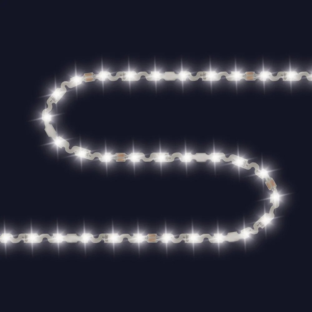 Apeyron Светодиодная лента 24В 8Вт/м smd2835 60д/м IP20 700Лм/м S-типа 6мм 5м 4000К / 00-350
