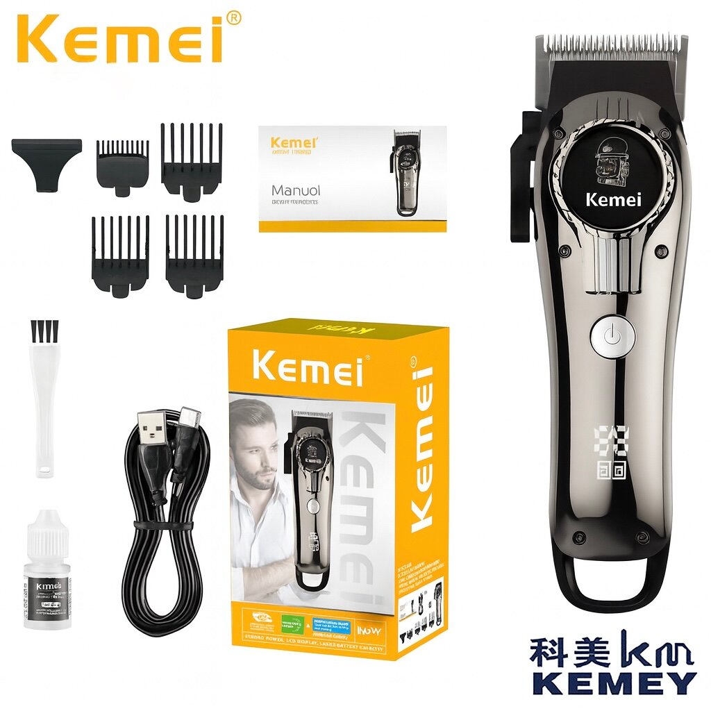 Kemei KM-1710 — это мощный триммер, который удобно использовать как дома, так и в парикмахерской.