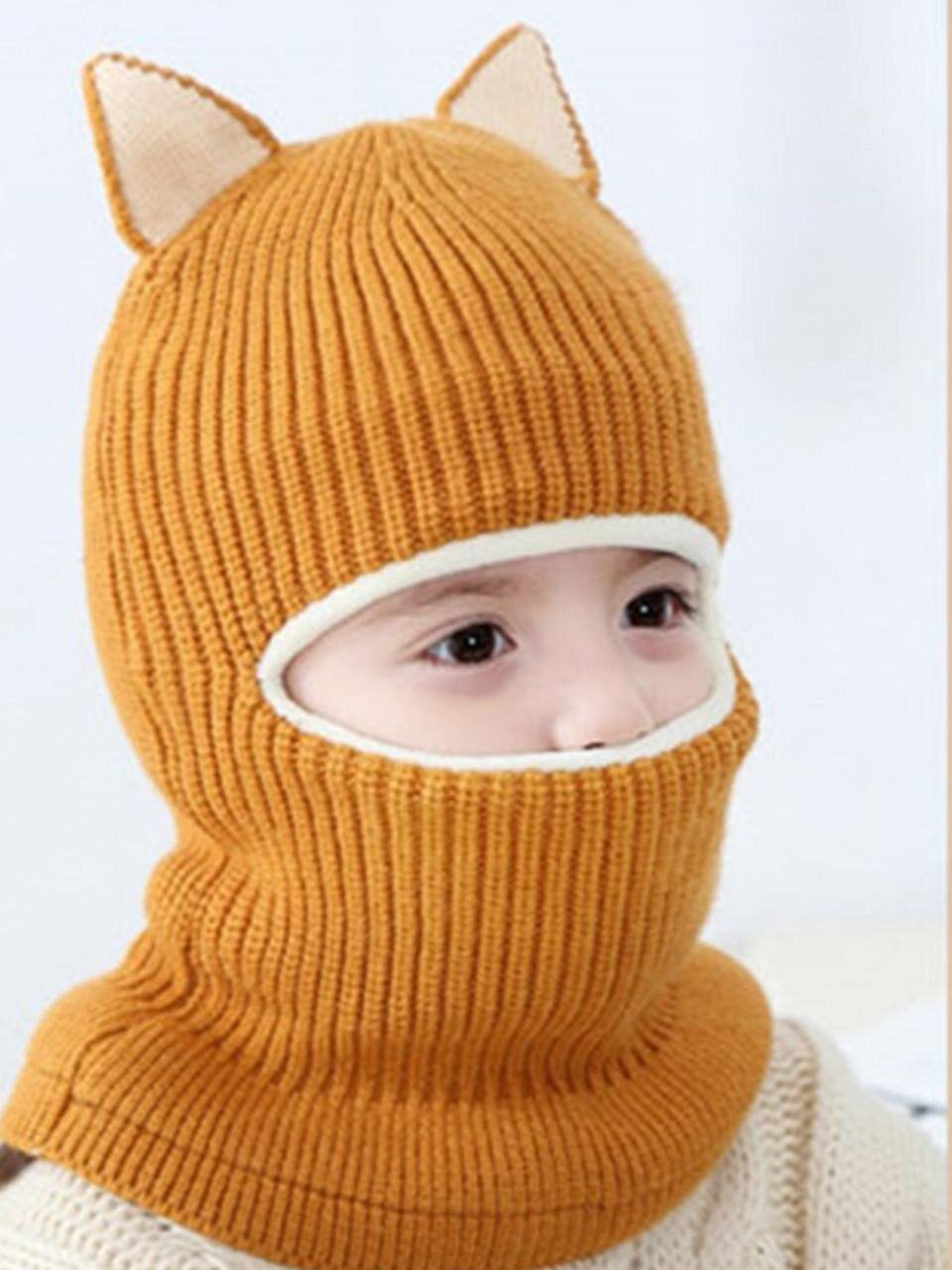 Шапка для детей, размер 2-5 лет, коричневый — фото 1