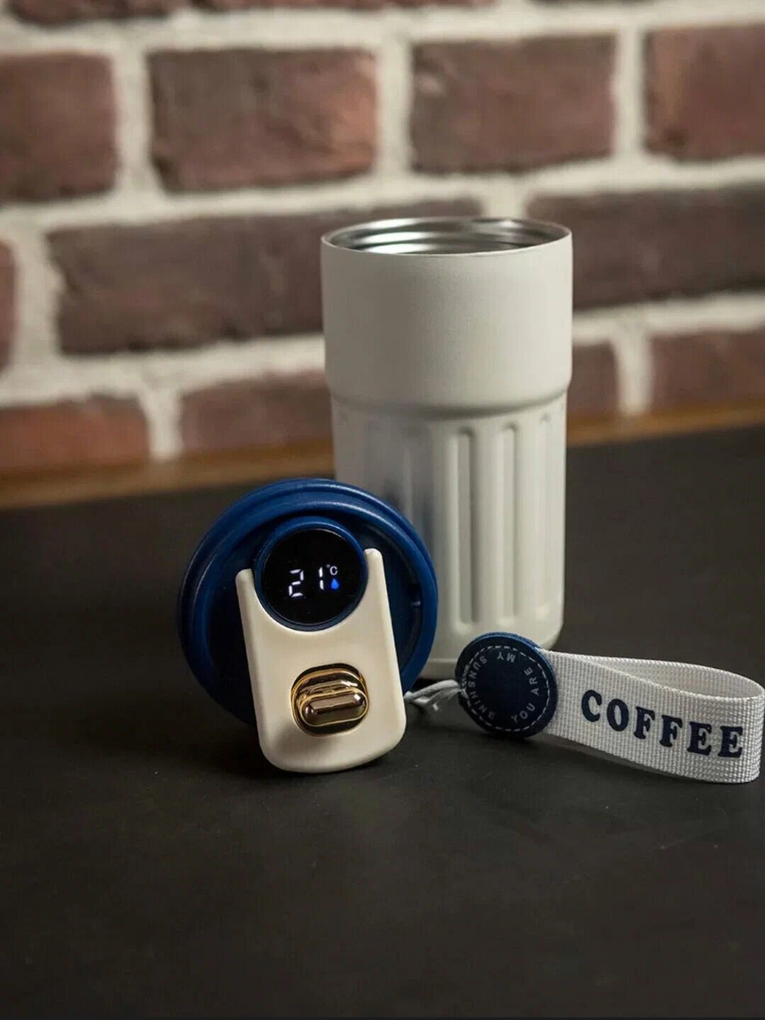 Термокружка, 450мл, с датчиком температуры, для чая/кофе, термос — фото 1