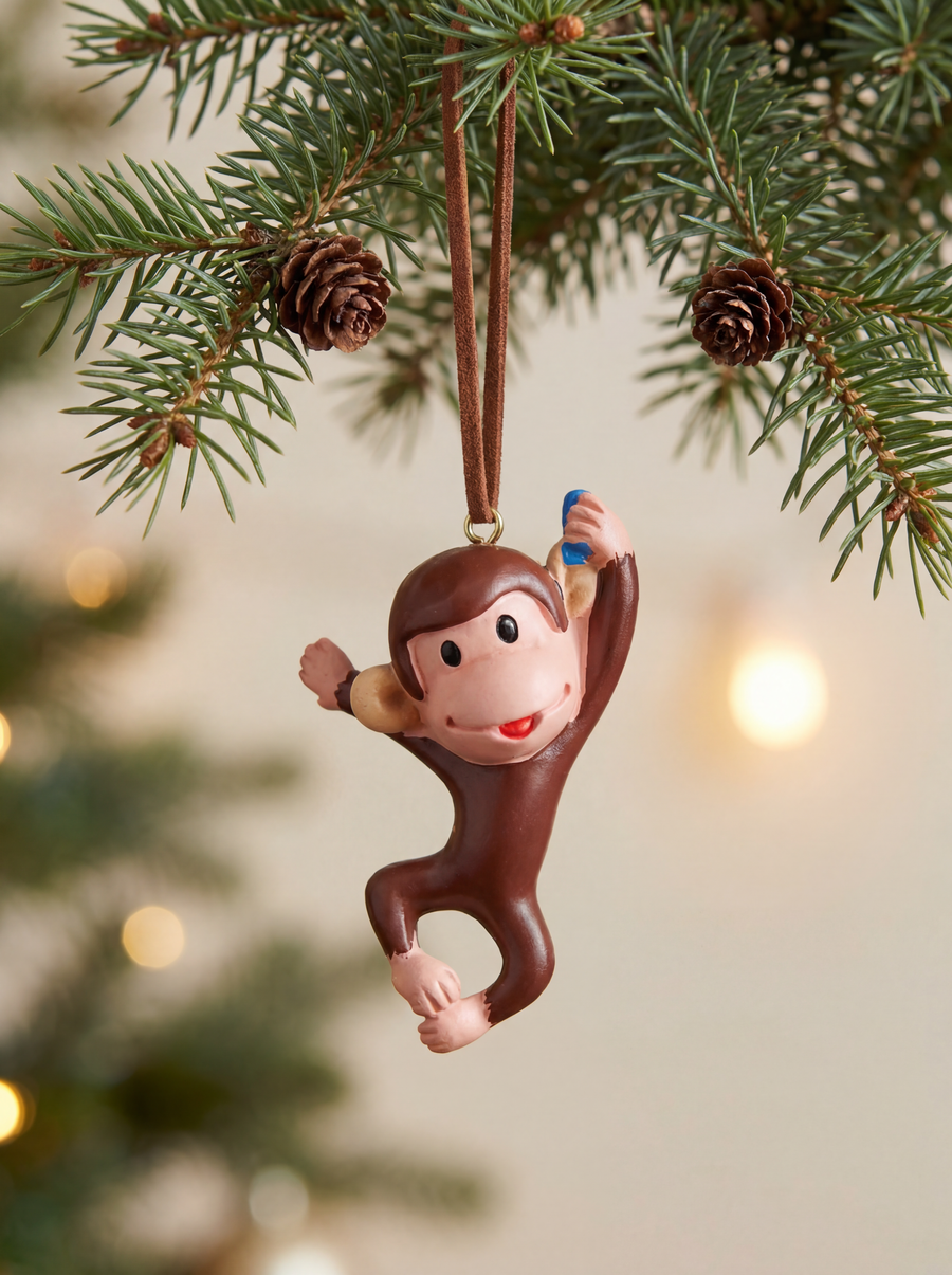 Подвеска на елку 3D, Союзмультфильм, обезьянка из м/ф "Осторожно, обезьянки", 5х2,5х8см, глина