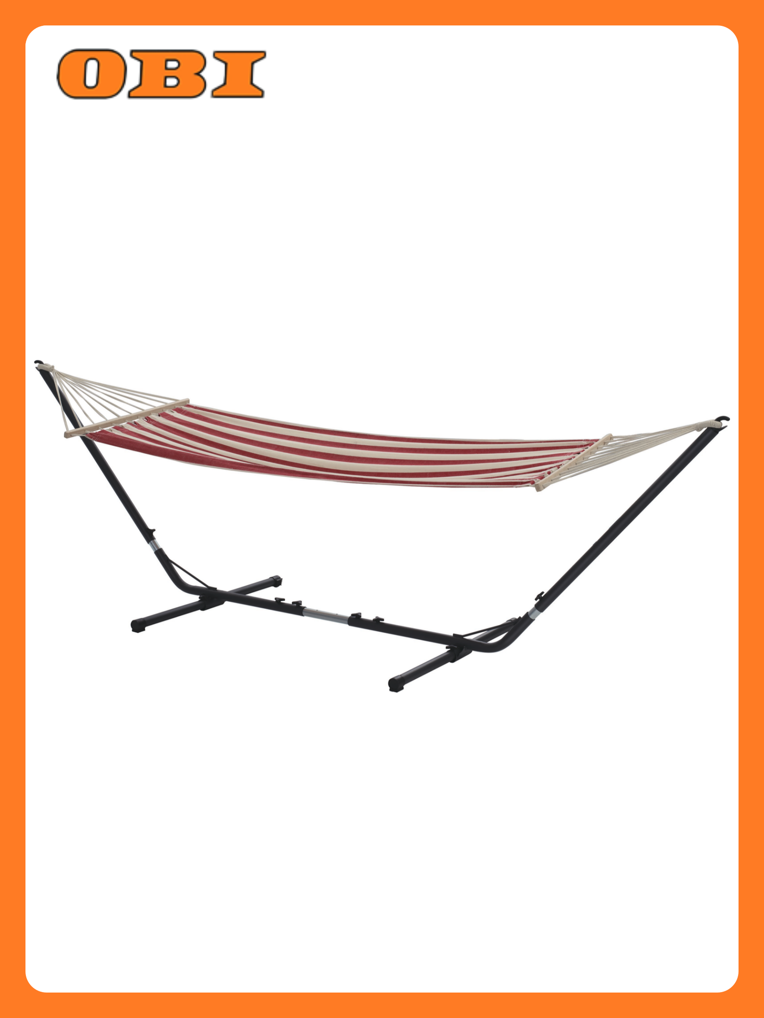 Гамак Glader с деревянными планками 200x100 см красный/белый