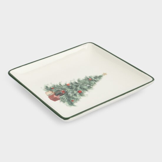 Блюдо Anna Lafarg Festival Елка с подарками 22х22 см квадратное керамика (ANLAF-FDH-0303-19)