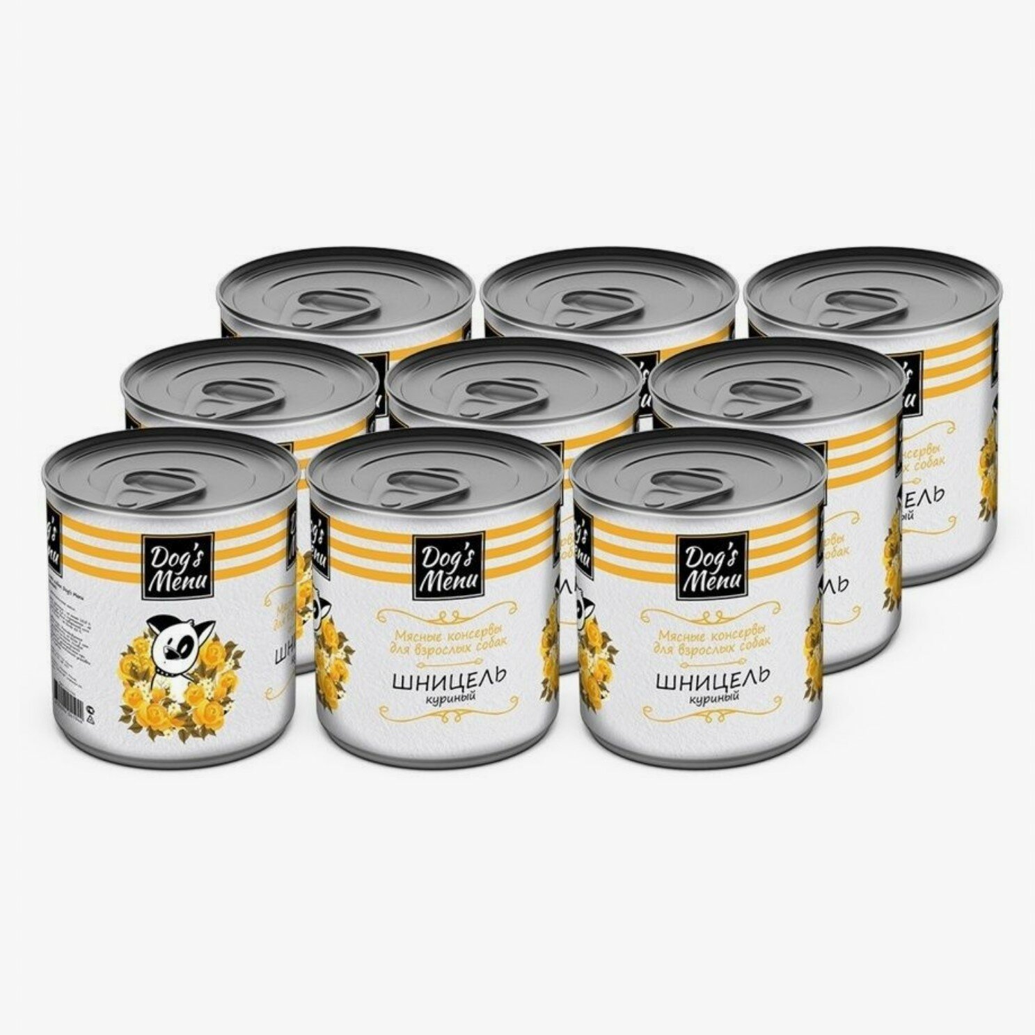 Dog`s Menu консервы для собак Шницель куриный 750гр*9шт