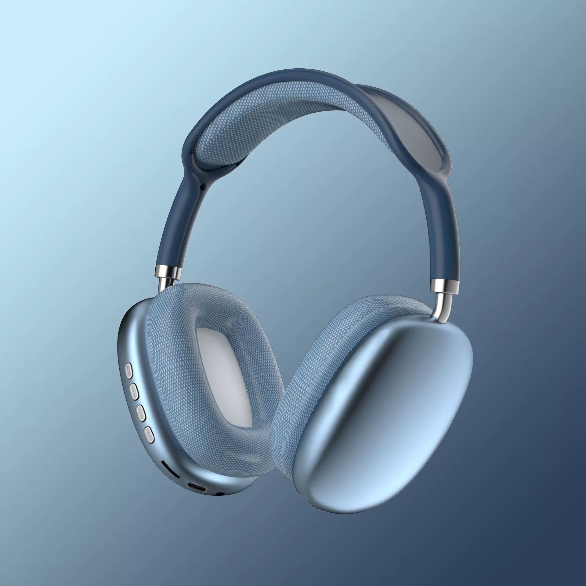 Беспроводные наушники Bluetooth 5.3 с HIFI звуком и накладками на уши, синий цвет для повседневного прослушивания