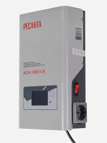 Изображение товара Стабилизатор напряжения Ресанта АСН-1000/1-И, однофазный, инверторный, 1 кВт