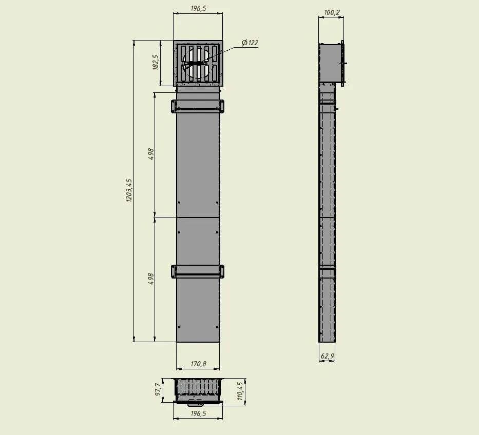 Вентиляция для бани Димасту 2м через потолок — фото 1
