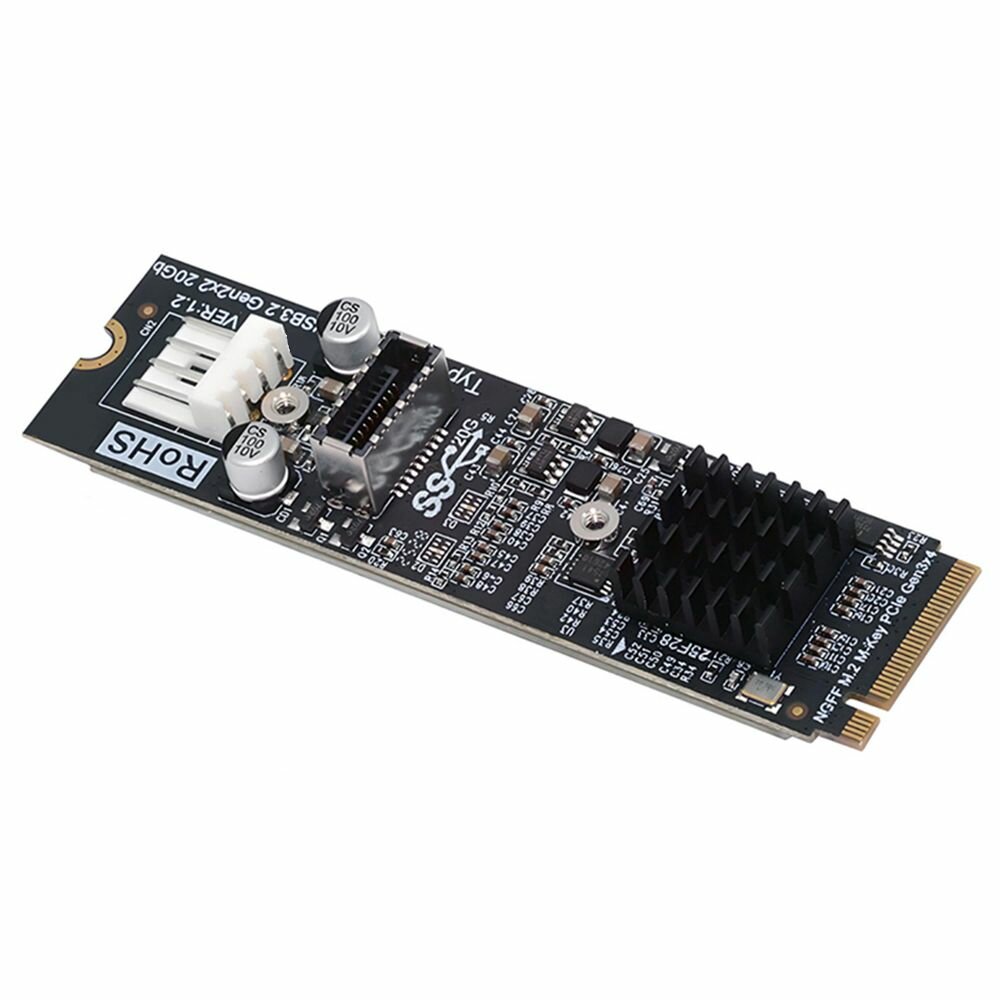 Контроллер PCIe M.2 (ASM3242) USB 3.2 Gen2x2 20Gbps, 1 x Type-E (ORIENT M2-U3242PE-E) — фото 1