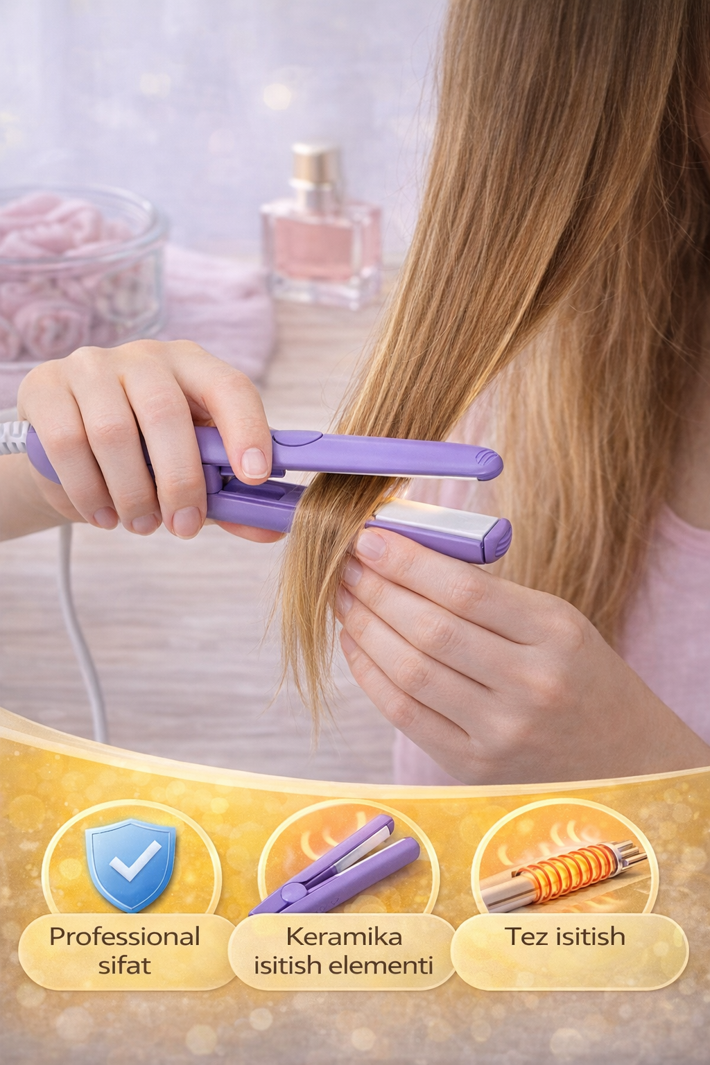 Мини-выпрямитель для волос Максимальная температура нагрева: 160 °C — фото 1