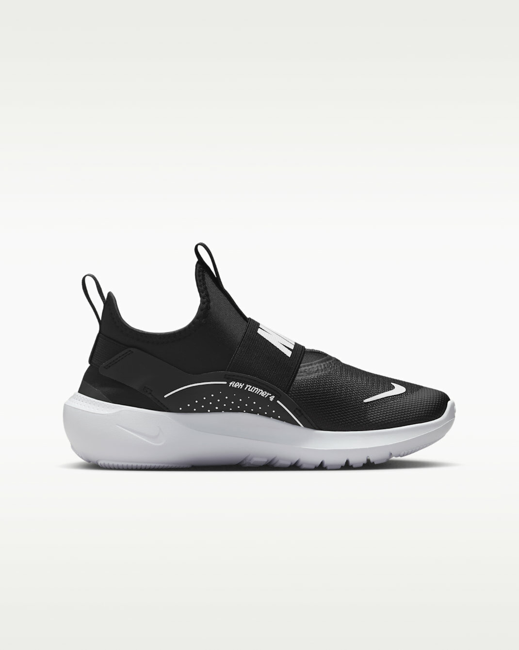 Кроссовки NIKE Flex Runner 4, размер 4.5Y US, черный, белый — фото 1