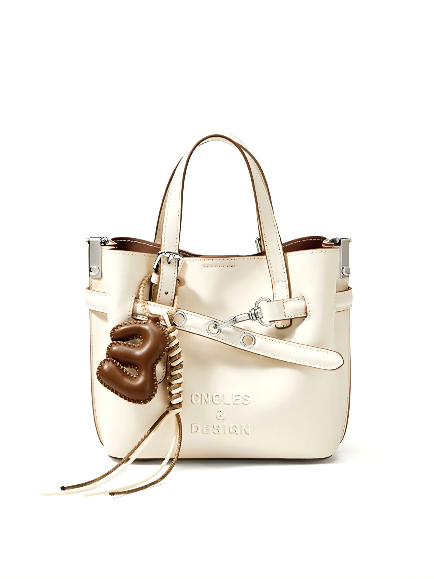 Сумка кросс-боди Cnoles из натуральной кожи, Choles, фактура гладкая, молочно-белый — фото 1