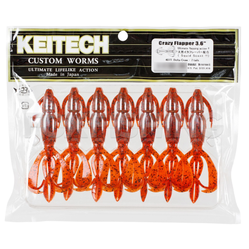 Силиконовая приманка Keitech Crazy Flapper 3.6" 9см. вес: 6,6гр. 7шт. #407