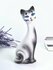 Кот Кит 25 см белый с серым матовый