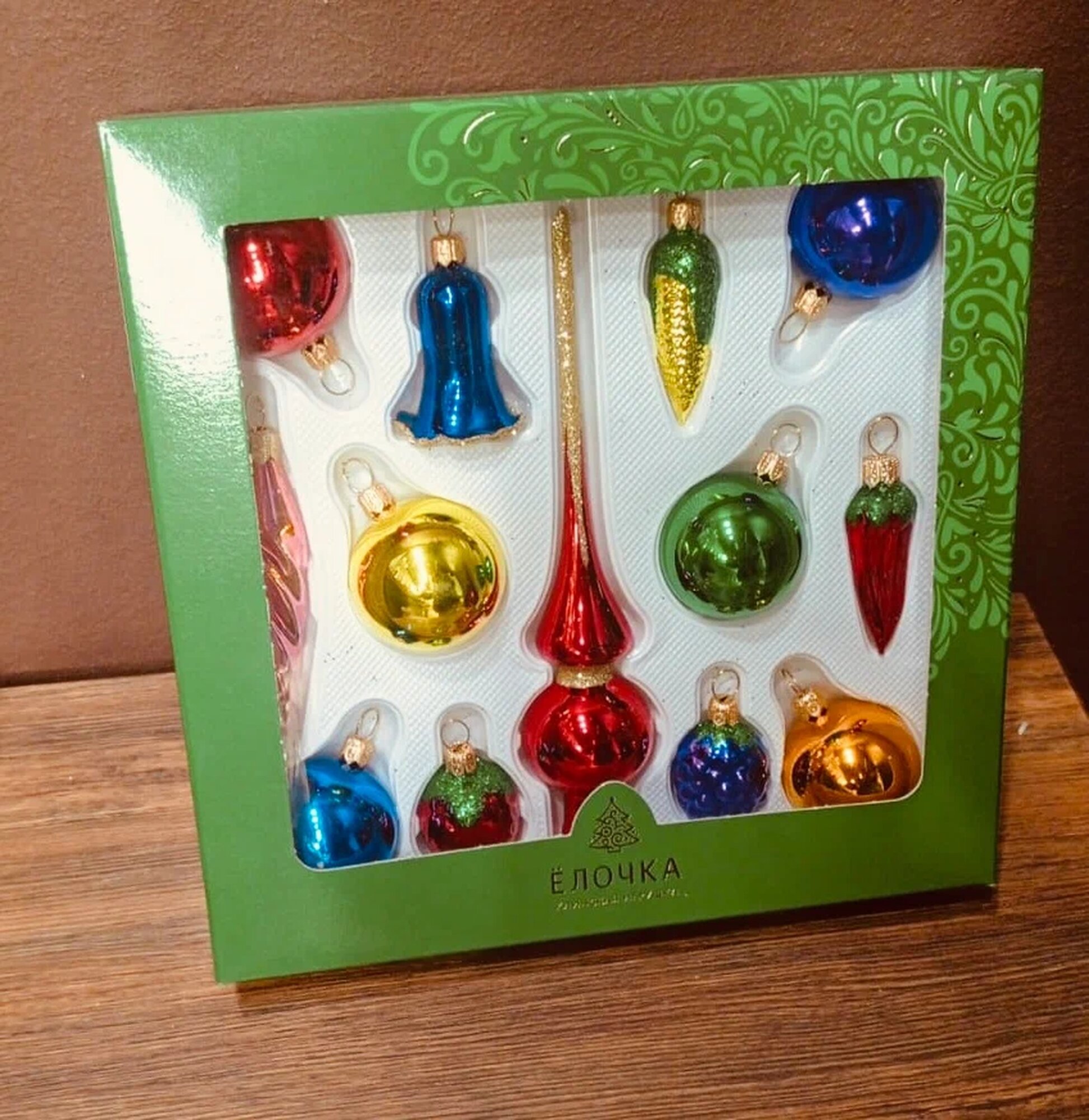 Набор "Малышок" (елочные украшения из стекла), 1 набор, разноцветный