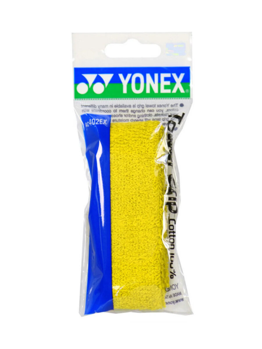 Обмотка для ракетки для бадминтона Yonex AC402EX Grip Towel, махровая, желтая
