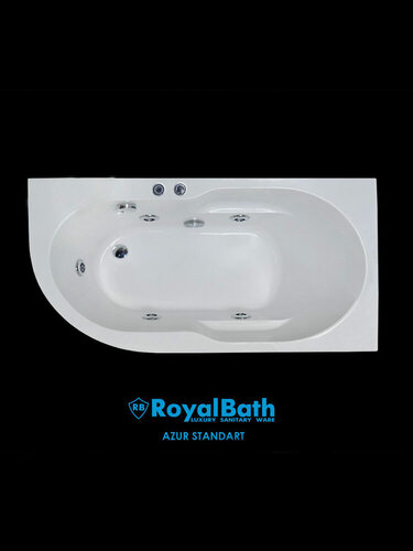 Изображение товара Гидромассажная ванна акриловая угловая правая Royal Bath Azur 150х80х60 с каркасом и панелью COMFORT