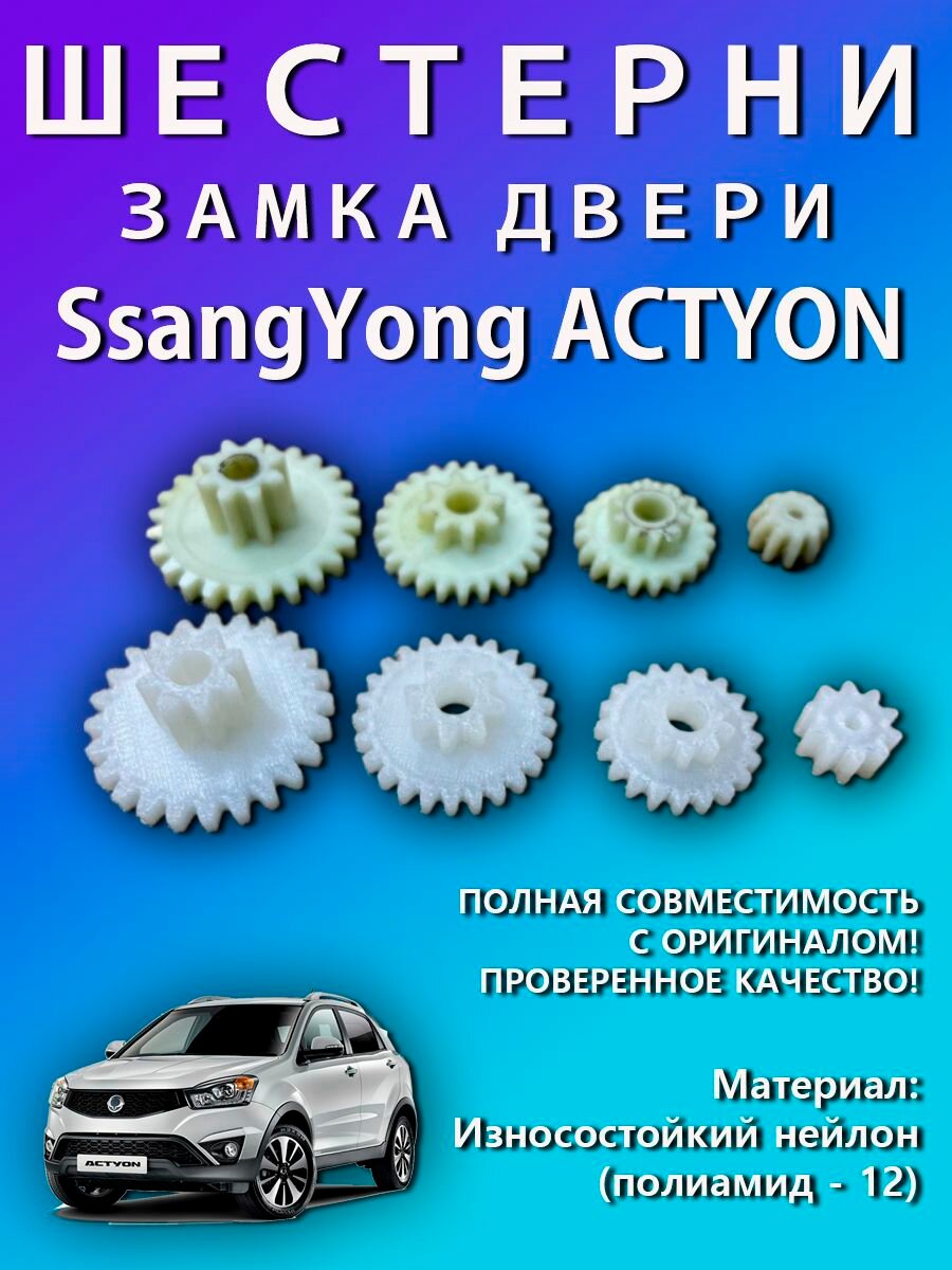 Ремкомплект замка двери Ssang Yong Actyon, шестерни актуатора двери
