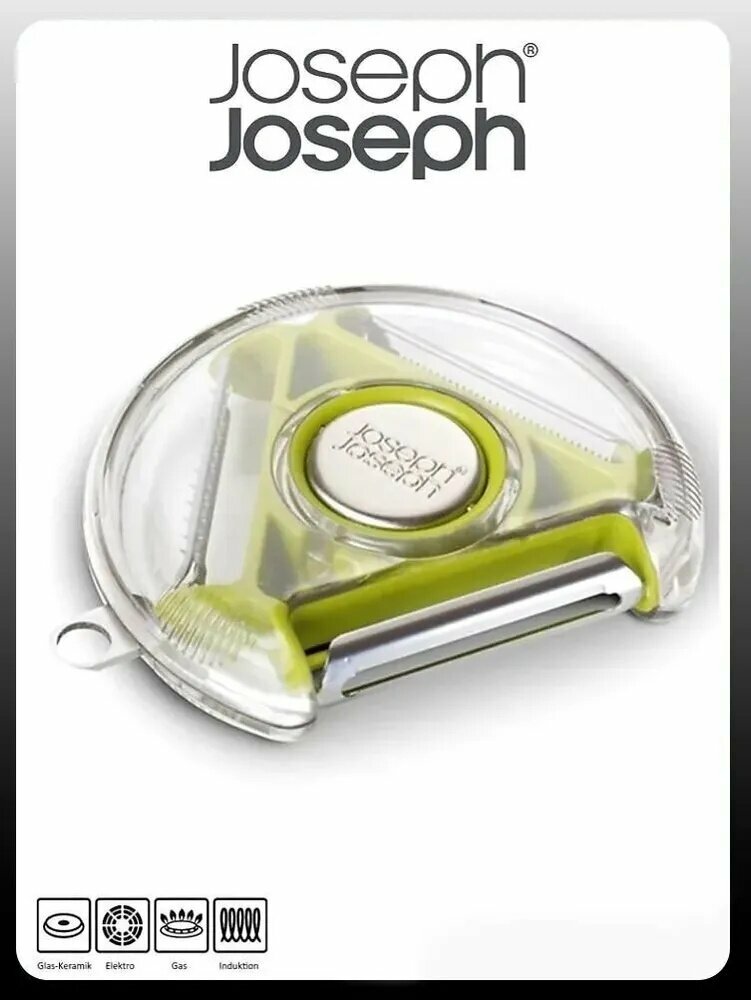 Нож для чистки фруктов и овощей Joseph Joseph 3-в-1, зеленый, 1 шт.