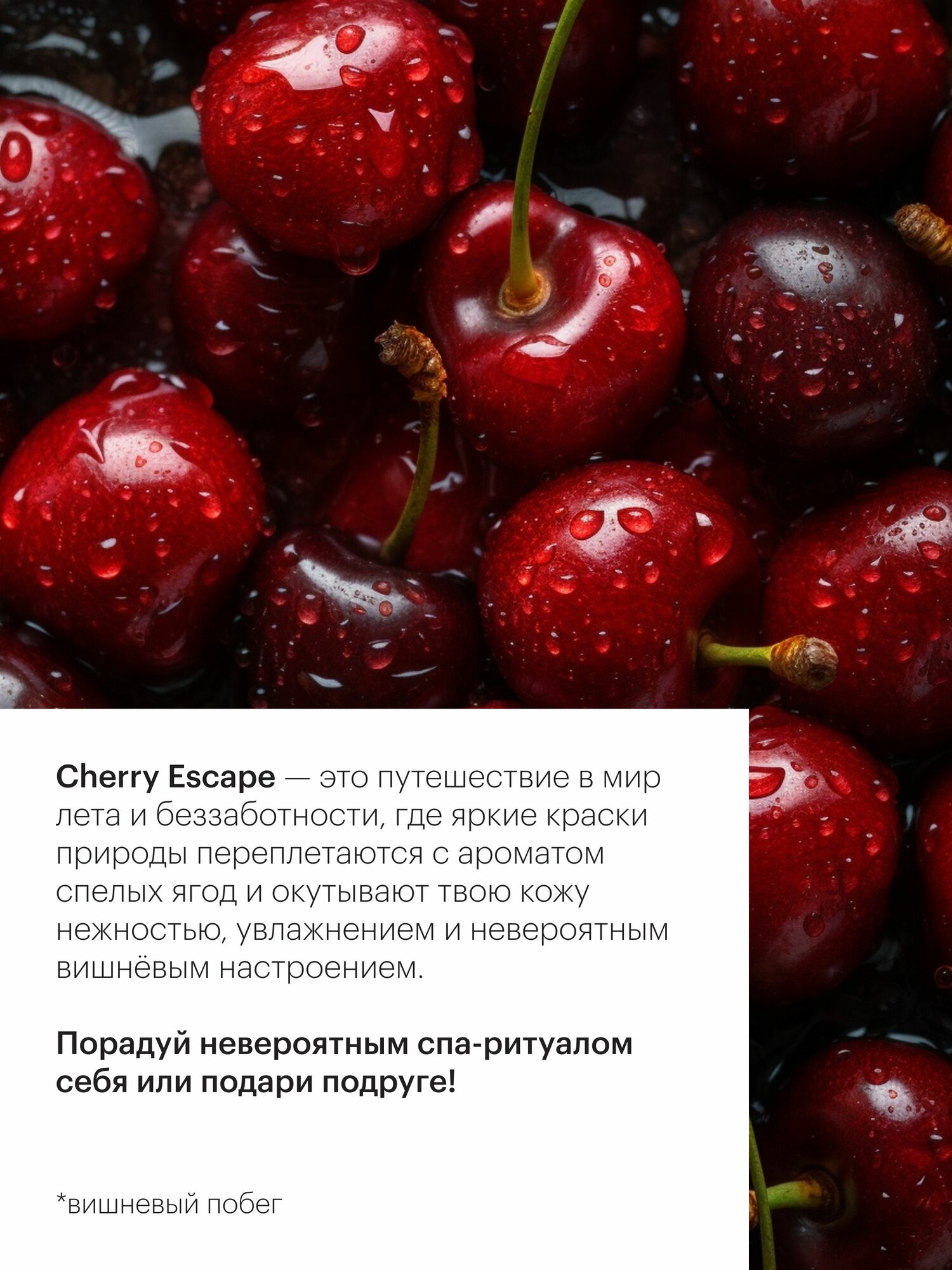 Organic Shop. Подарочный набор для тела с ароматом вишни: скраб антицеллюлитный, 200 мл + крем питательный, 200 мл — фото 6