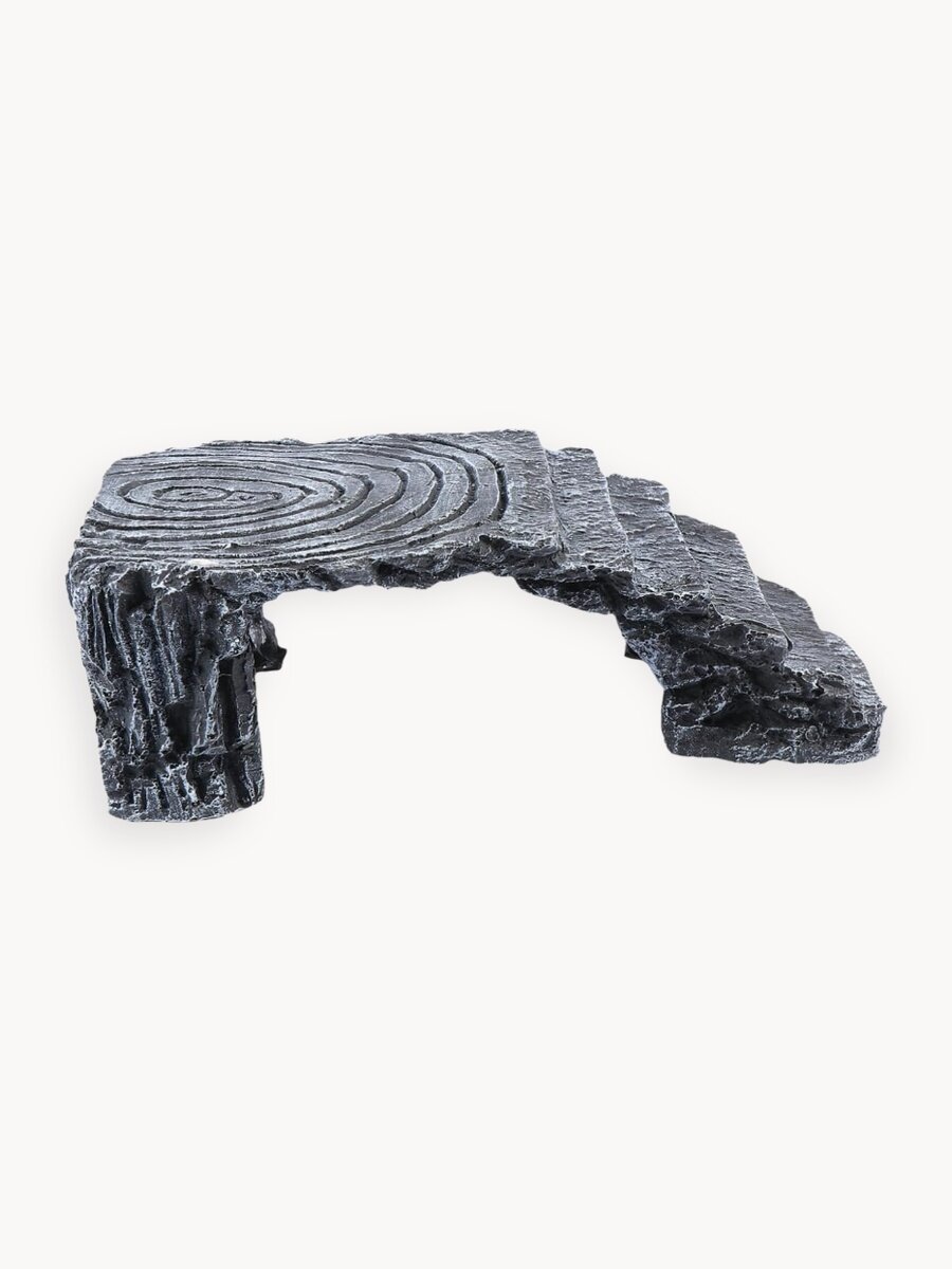 Площадка мостик для черепахи серая, для аквариума и террариума