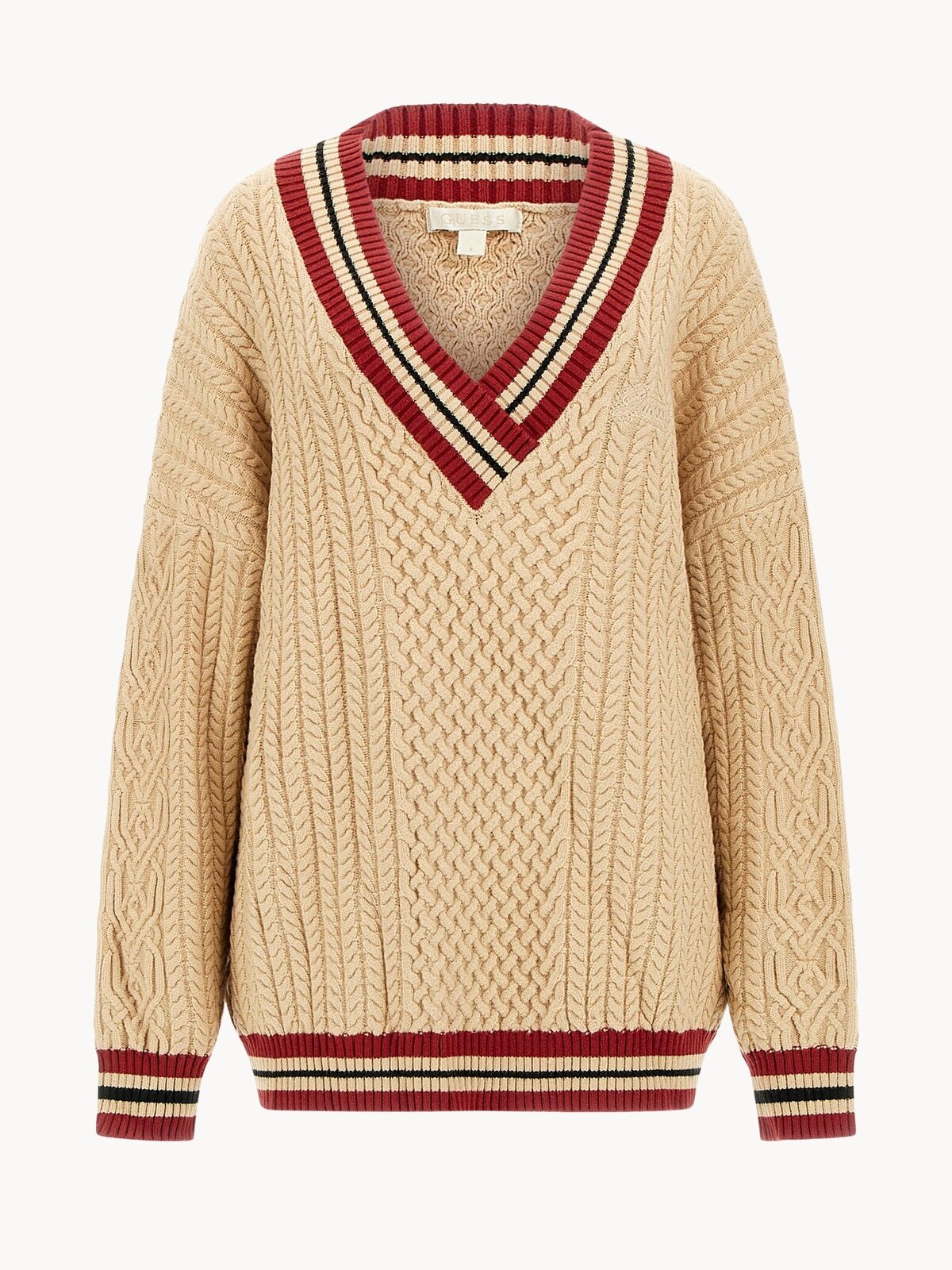 Пуловер GUESS, размер L, , коричневый