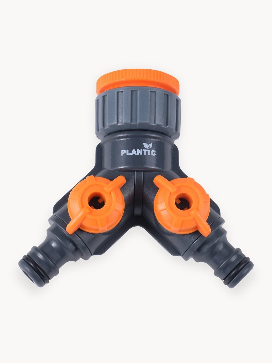 Штуцер для крана, Plantic Light 39383-01, полипропилен, 2 выхода