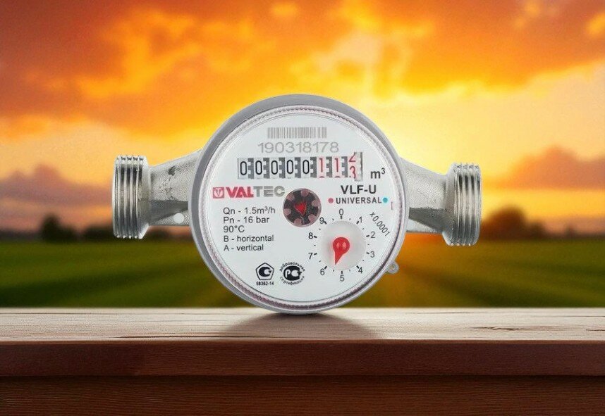 Счетчик воды VALTEC, монтажная длина 110, вихревой, универсальный- 2шт — фото 1