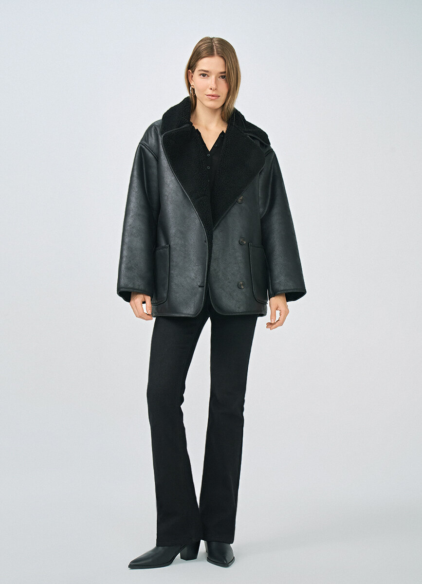 Дублёнка O'STIN размер XS черный