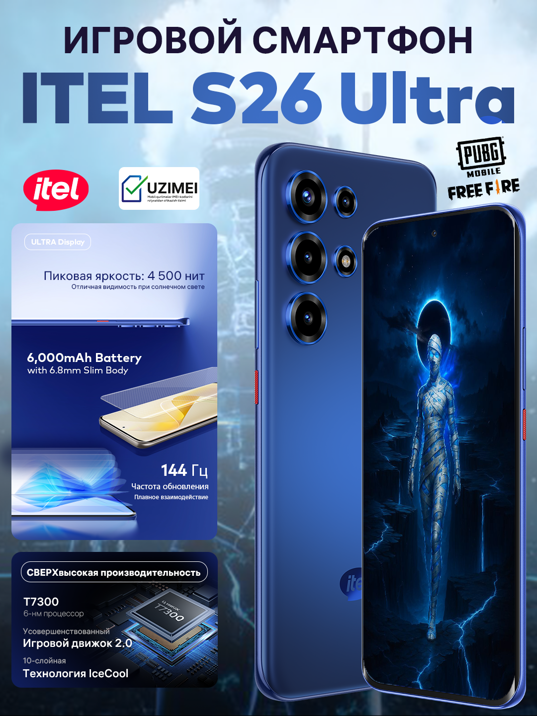 Игровой смартфон Itel S26 Ultra — процессор T7300 и 6000мАч аккумулятор