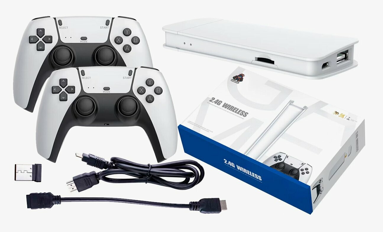 Игровая приставка ретро Game stick P5-PRO 20000 игр 2 беспроводных джойстика 64Гб