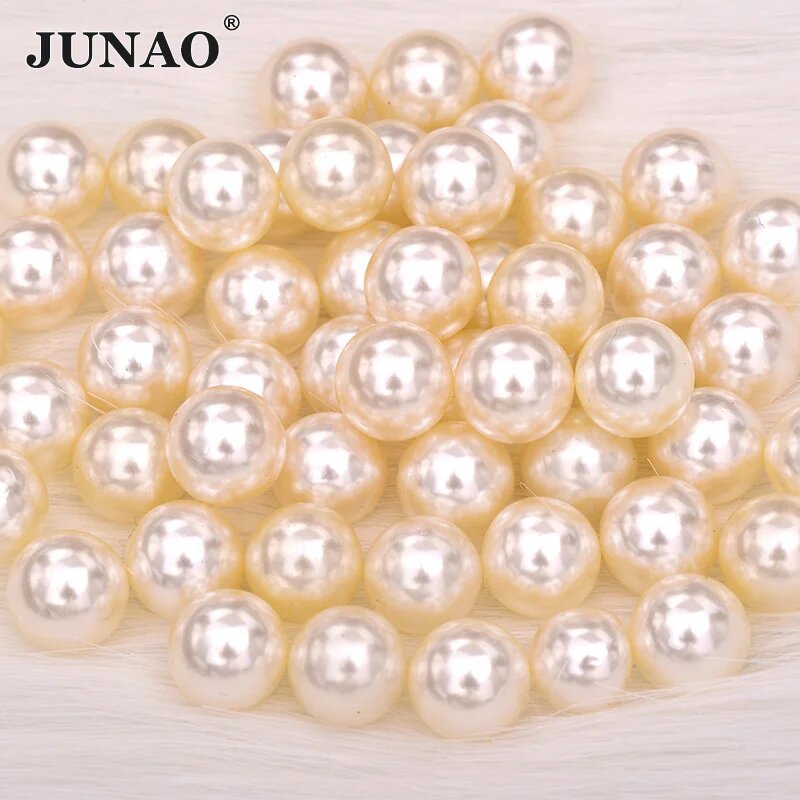 JUNAO Пластиковые жемчужные бусины 3-30 мм белые 3mm 1000pcs Beige