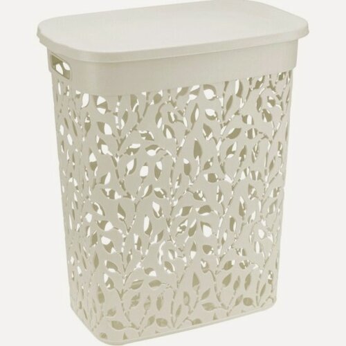 Изображение товара Корзина для белья Idea флора 35л М 2620 белый ротанг