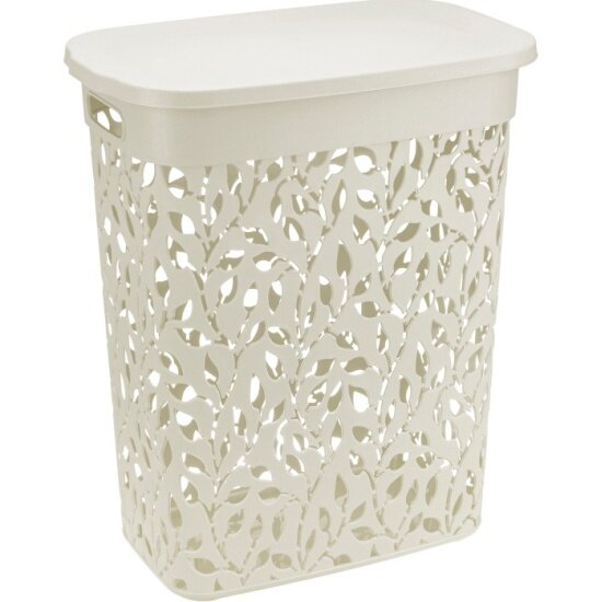 Корзина для белья Idea флора 35л М 2620 белый ротанг