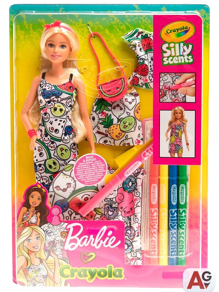 Кукла Barbie Крайола Раскрась наряд