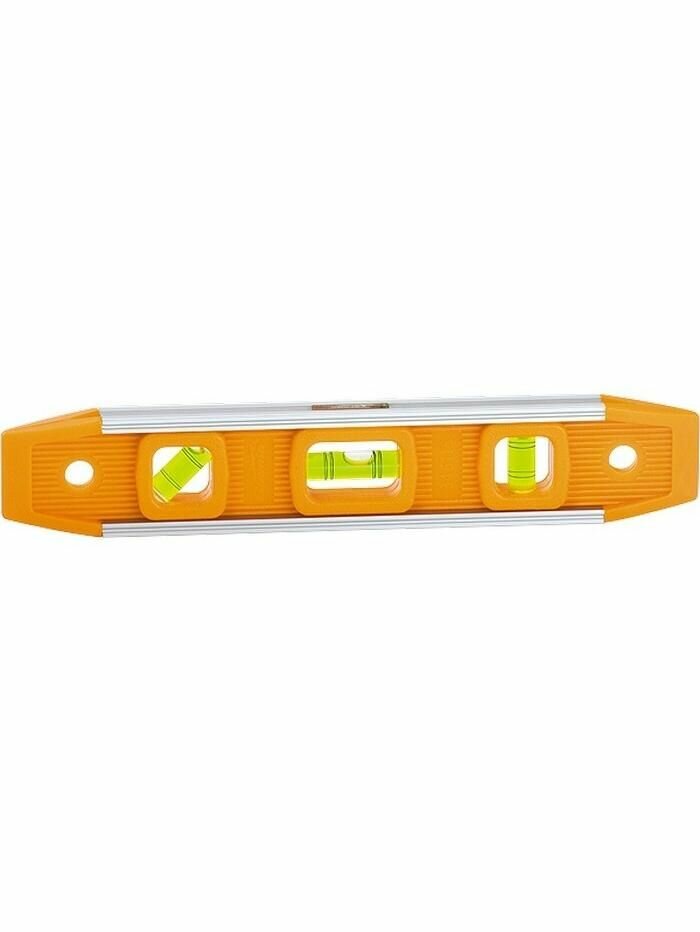 Уровень усиленный 235 мм 3 глазка пластмассовый 