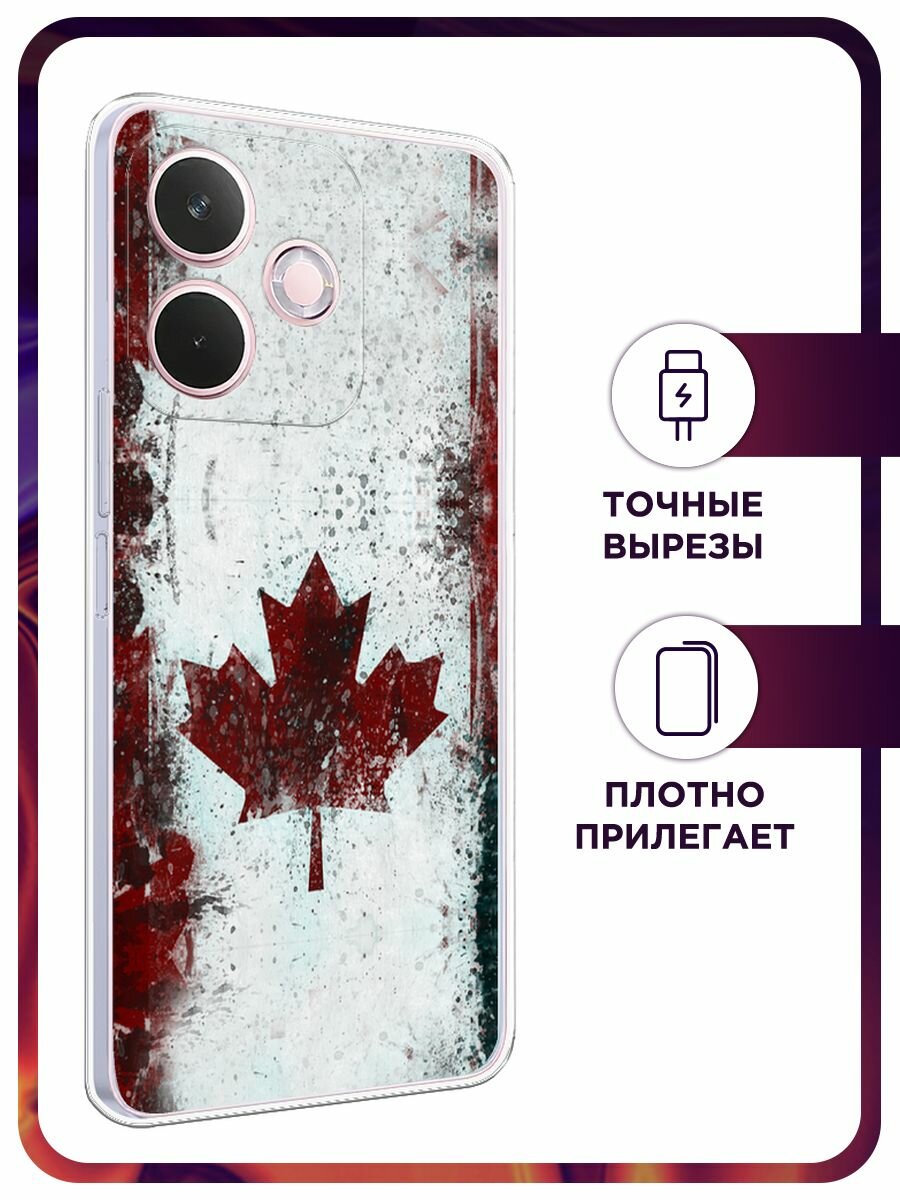 Силиконовый чехол на Oppo A5 Pro / Оппо А5 Про с принтом "Канада" — фото 1