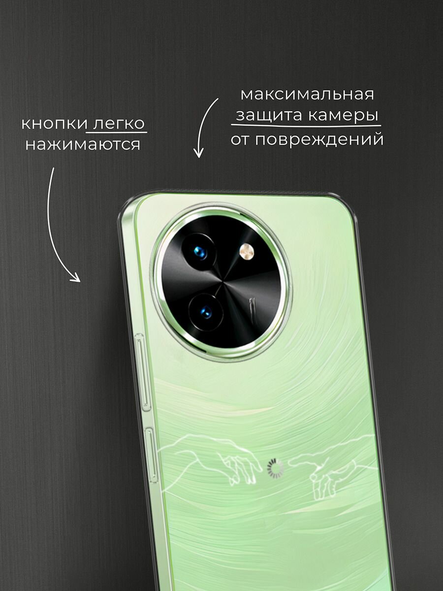 Чехол на Vivo T3x/Y38 5G / Виво Т3х/Y38 5G с принтом "Загрузка творения", прозрачный — фото 1