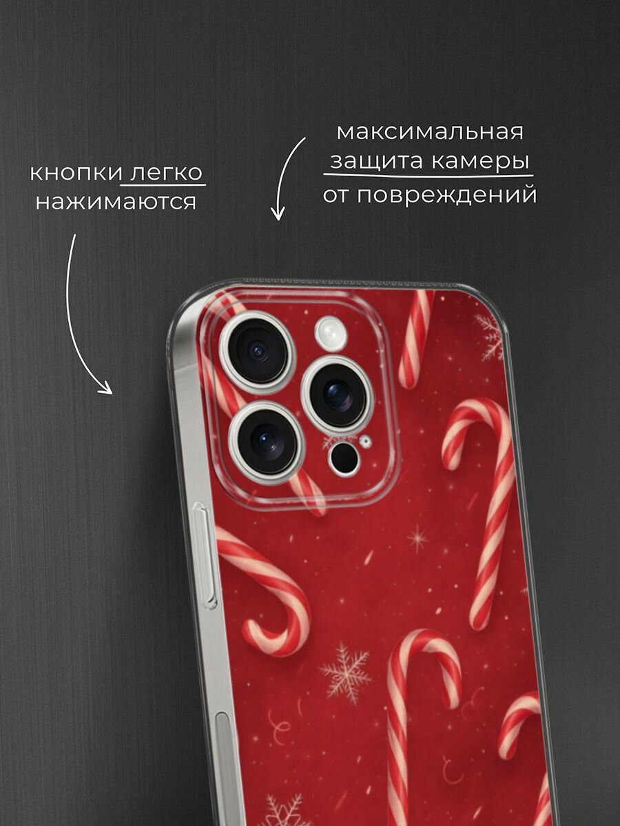 Чехол на Apple iPhone 15 Pro Max / Айфон 15 Про Макс с принтом "Зимний леденец" — фото 1