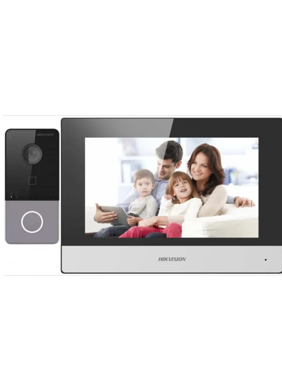 Комплект домофона Hikvision DS-KIS603-P(C) серебристый