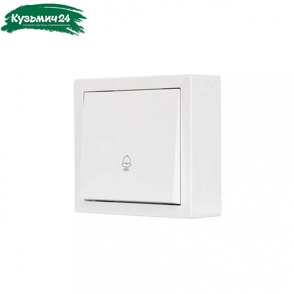 Кнопка для дверного звонка Lezard Leto проводная накладная пластик белый 752-0200-103