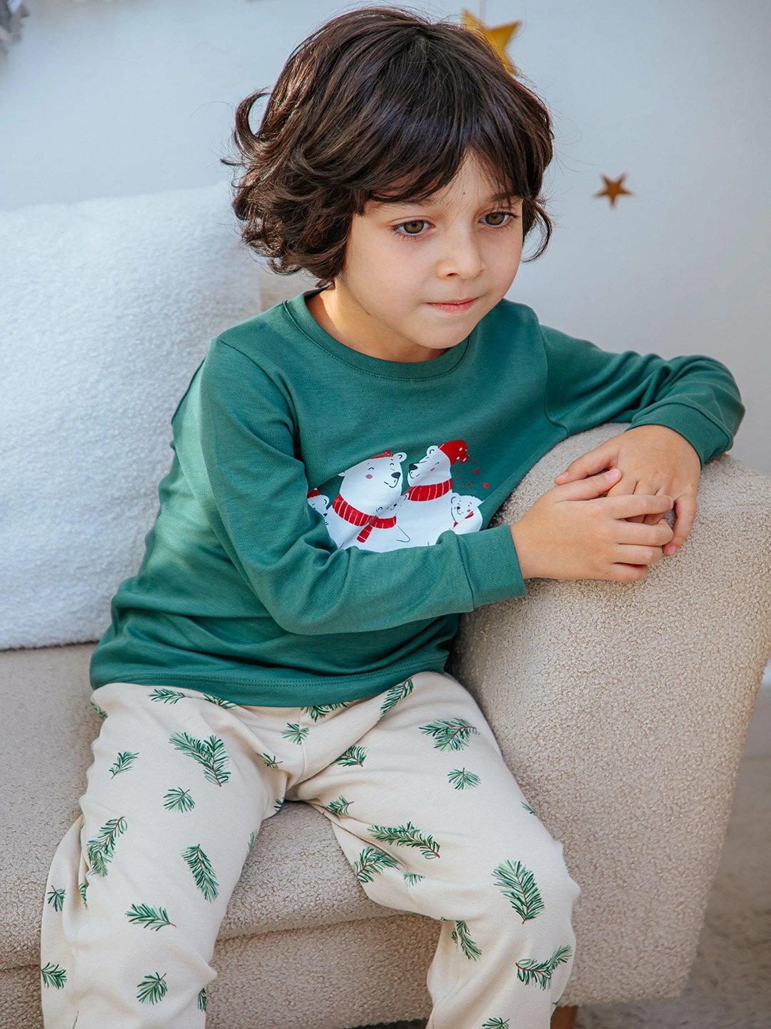 Пижама neo, размер 116, темно-зеленый — фото 1