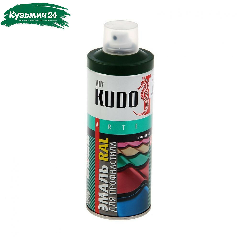 Эмаль для металлочерепицы KUDO зеленый мох 520 мл KU-06005R